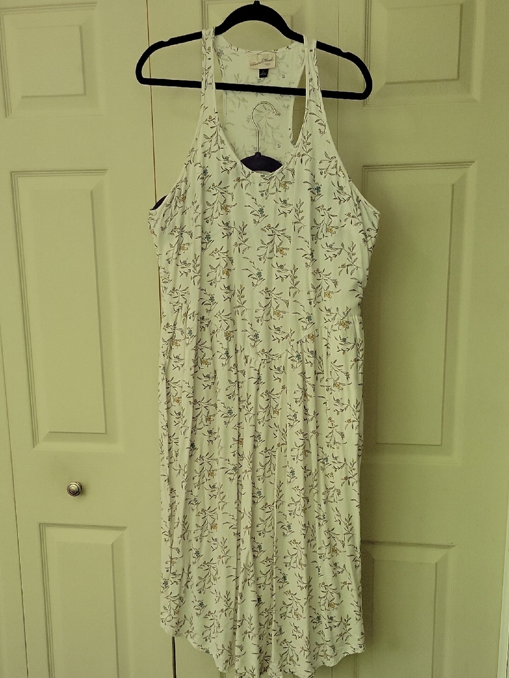 Universal Thread Cream Floral Racerback Midi/Maxi Dress